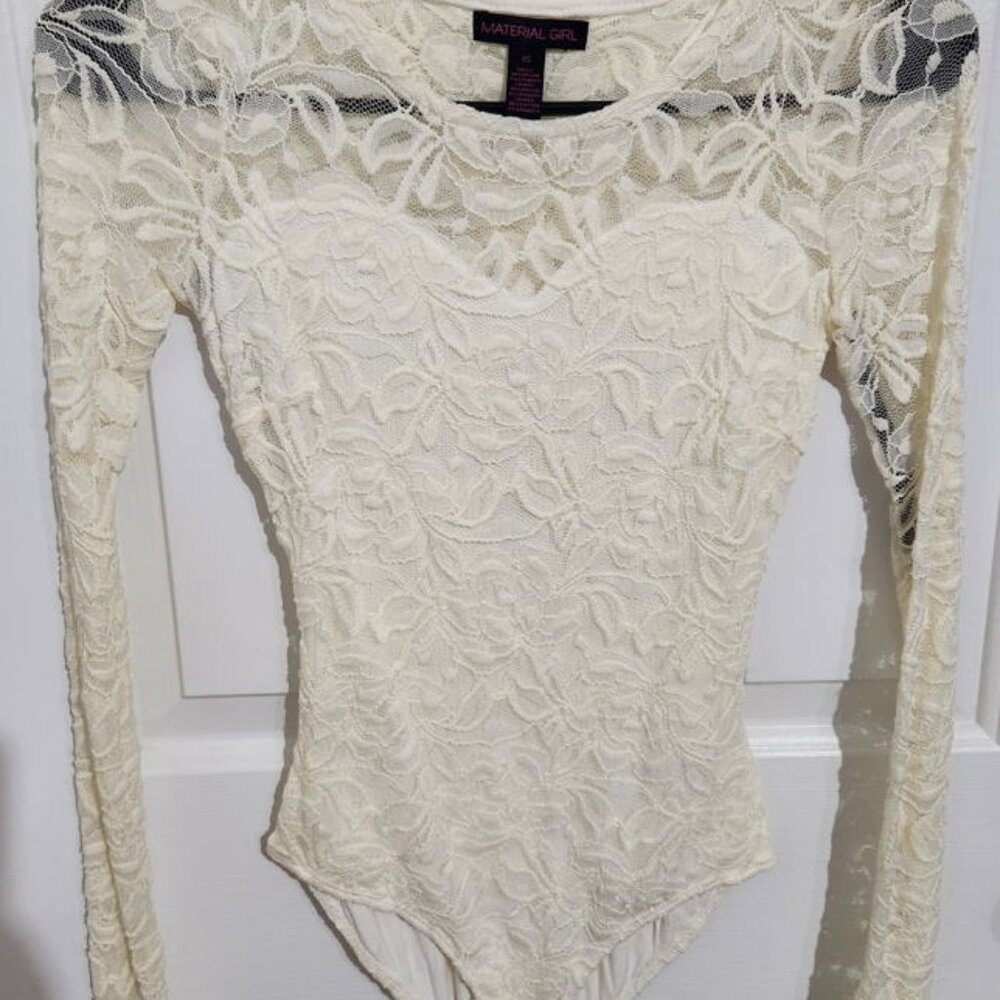 Material Girl Lace Top White XS
